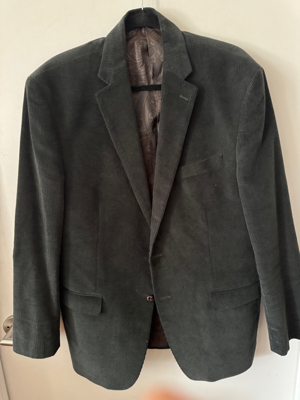 LAUREN BY RALPH LAUREN NAVY CORDUROY JACKET BLAZER MEN SPORT COAT ELBOW PATCH